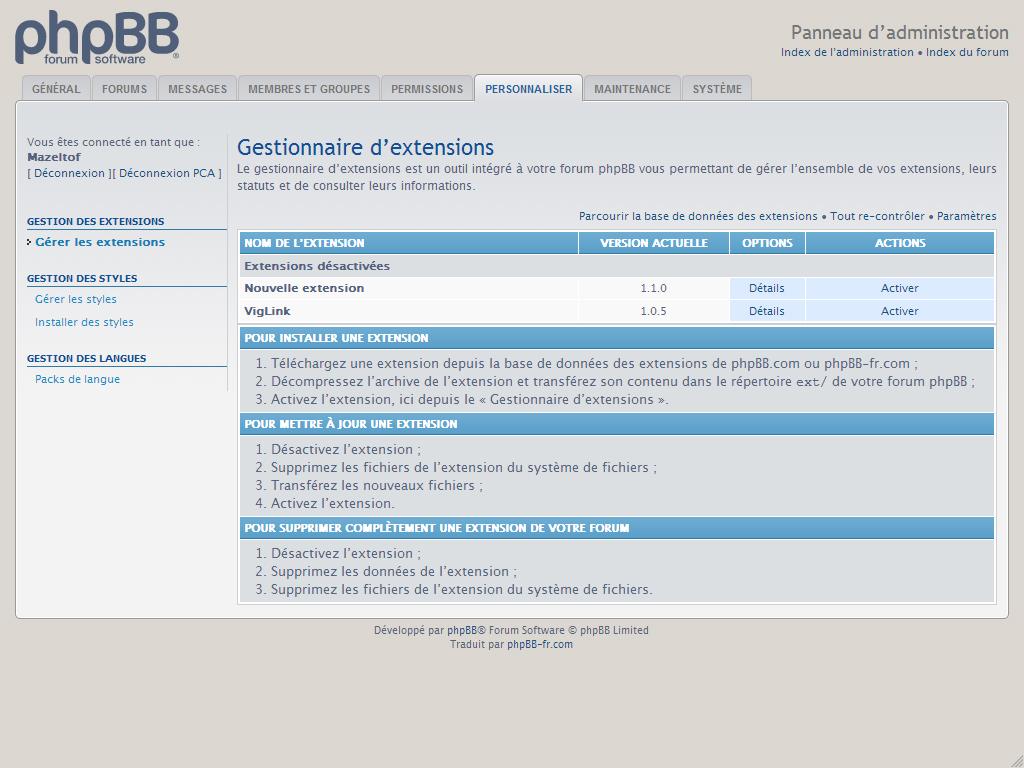 installer une extension phpBB