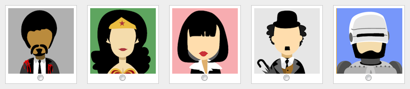 Avatars famous characters flat design