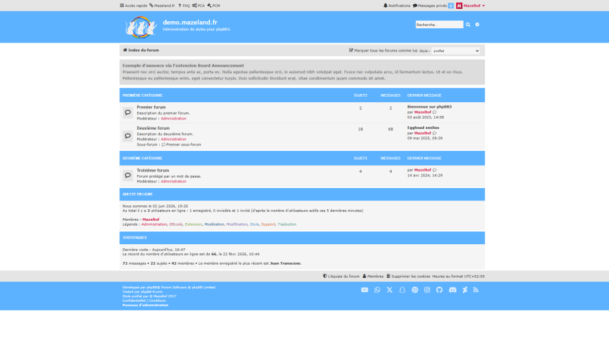 extension board announcements 1.3.0 pour proflat 1.3.16