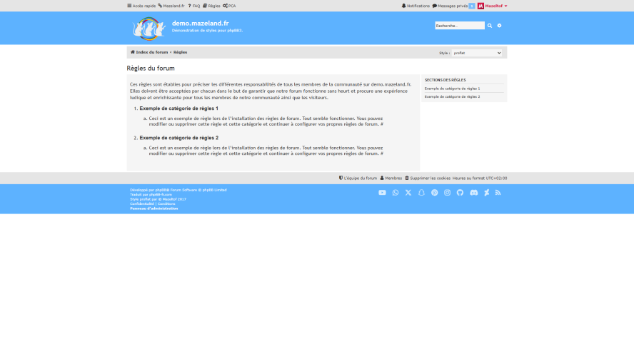 extension Board Rules 3.0.1 pour le style proflat 1.3.16 pour phpBB