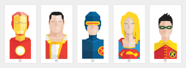 avatars superheroes flat design