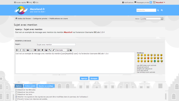 extension Username BBCode 1.0.4 pour le style proflat pour phpBB 3.2